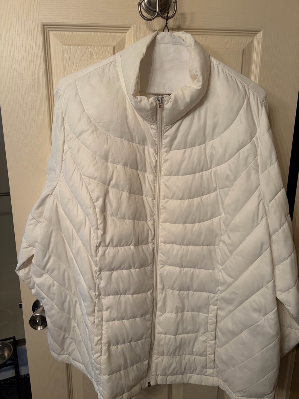 Lane Bryant White Quilted Women's Puffer Jacket